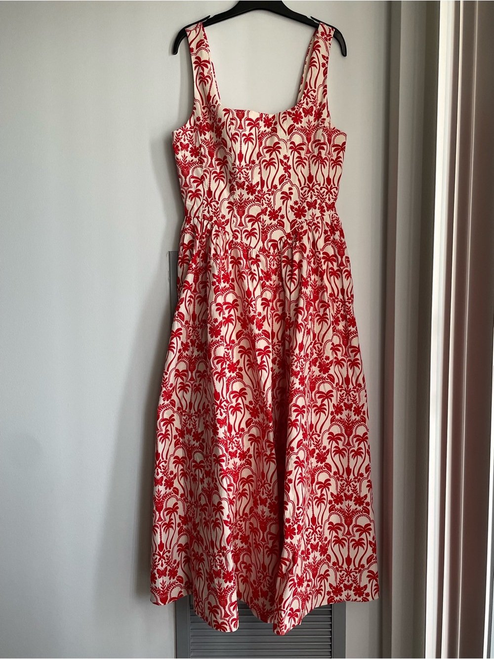 NWT 7 FOR ALL MANKIND ($300) Red and Cream Tropical Print Sundress